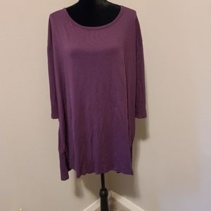 FINAL PRICETerra & Sky Prple 3/4 Sleeve Sz 3X LN!!